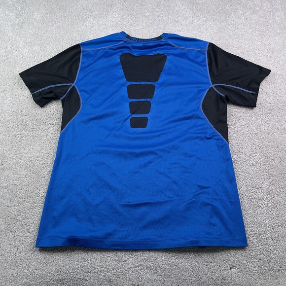Nike Pro Combat Shirt Mens XL Blue Fitted Short Sleeve Performance Dri Fit - Picture 9 of 13
